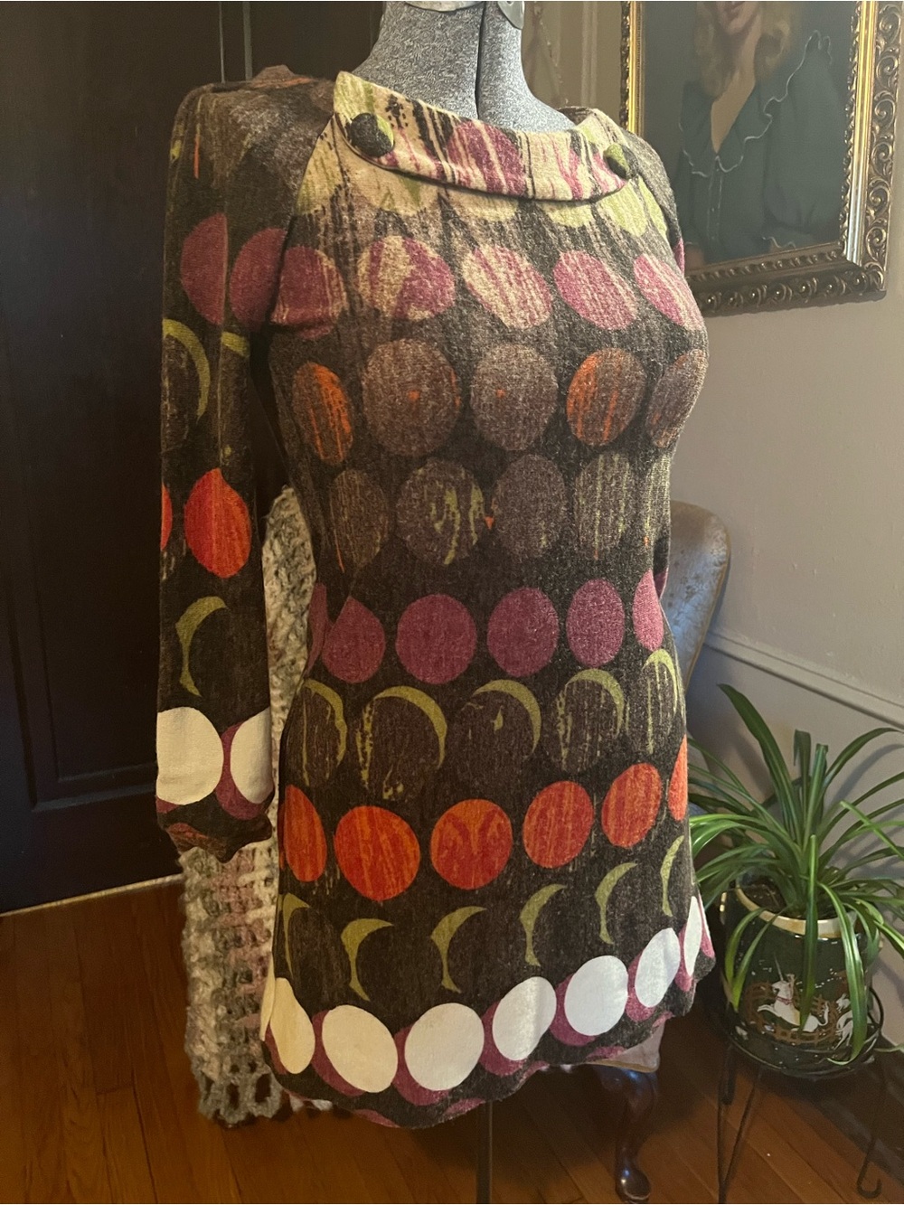 Aryeh Brown Multicolor Polka Dot Mini Dress
